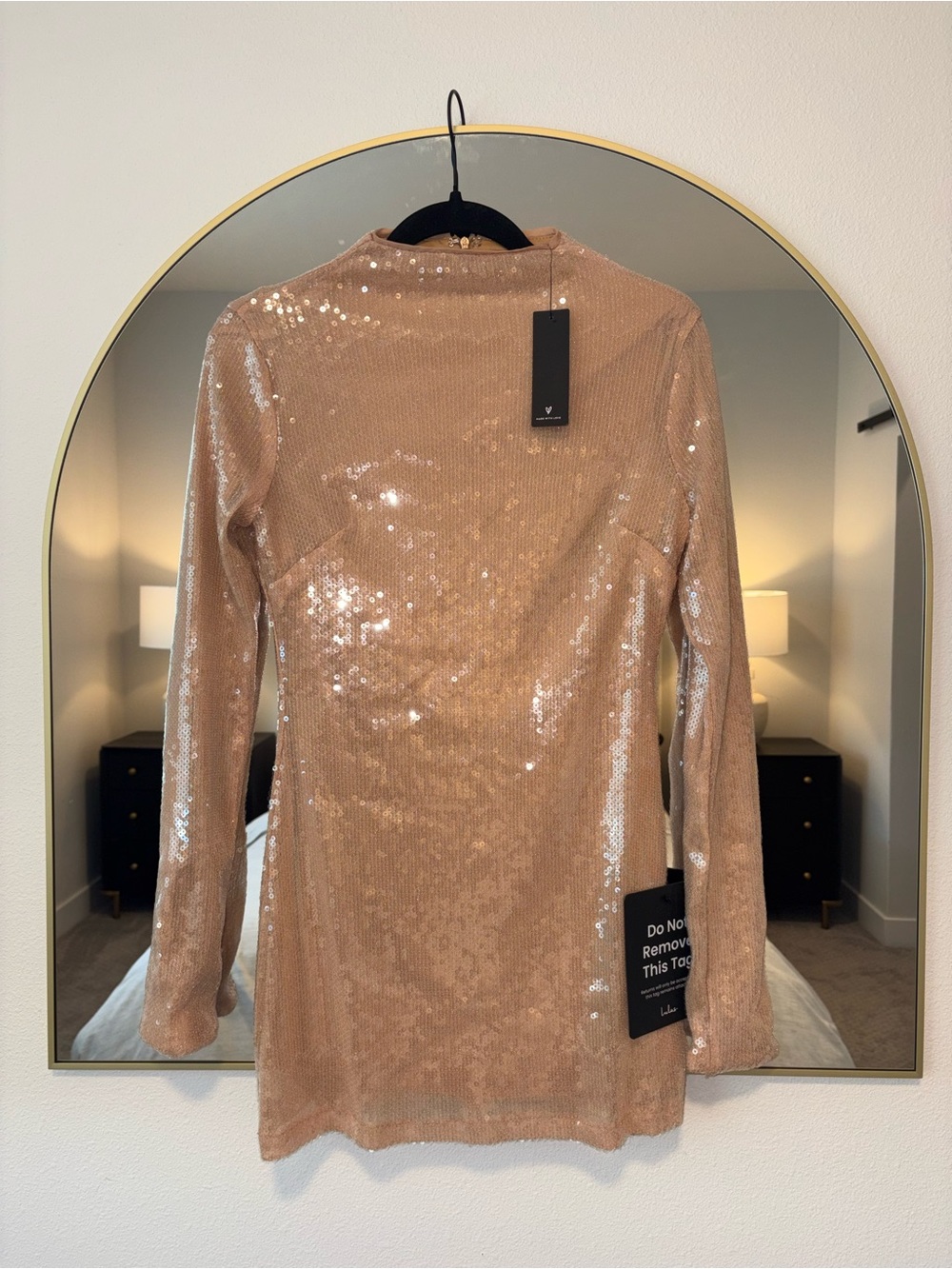 Lulu's Rose Gold Sequin Mini Dress
